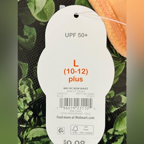 Wonder Nation ColorBlock Tie Waist One Piece Swimsuit 10/12 Plus Pink Orange - Picture 11 of 11